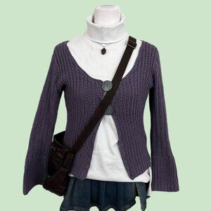 dusty purple girly granola cardigan sweater